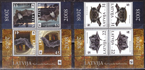 Латвия, 2008, Летучие Мыши, WWF, 4 пары